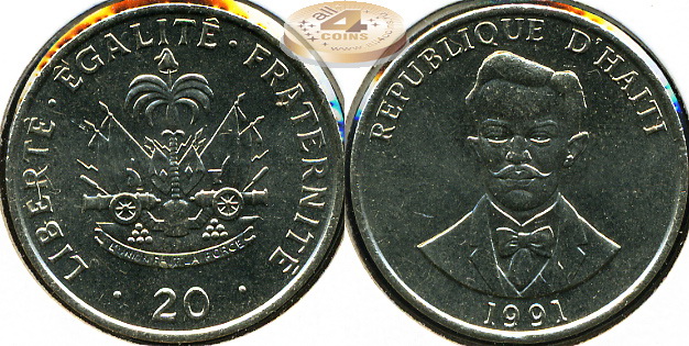 Гаити. 20 центимов. 1991 (Unc)