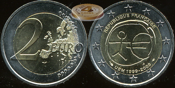 Франция. 2 евро. 2009 (Unc. Биметалл)