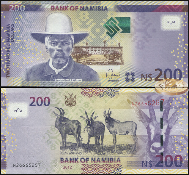 Намибия. 200 долларов (Unc) 2012