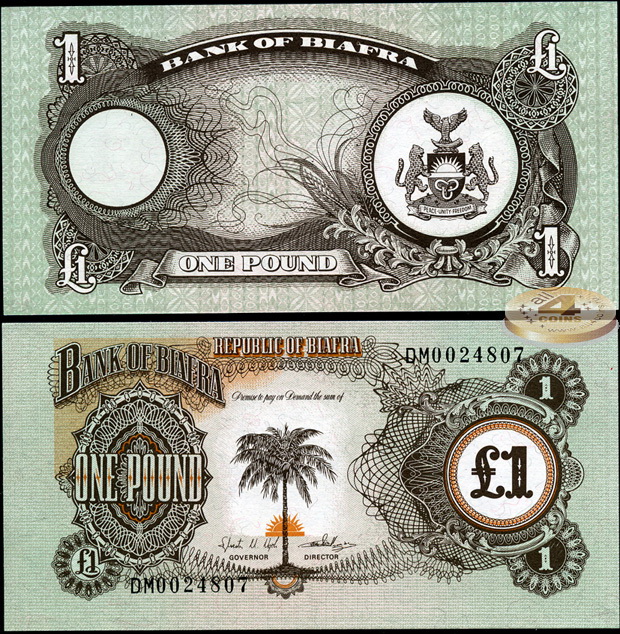 Биафра. 1 фунт (Unc) 1969