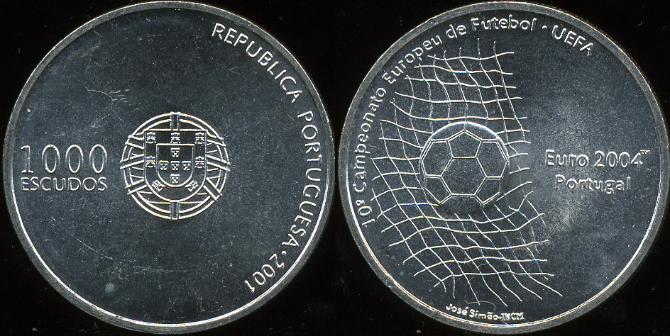 Португалия. 1000 эскудо. 2001 (Unc. Серебро)