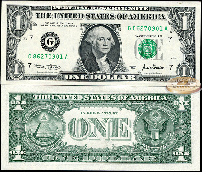 США. 1 доллар (Unc) 2001.G
