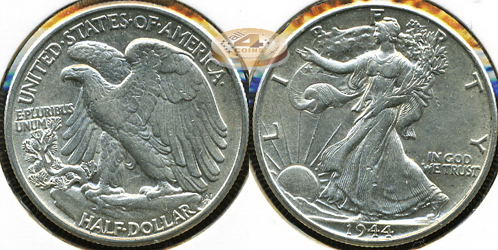 США. 1/2 доллара. 1944 (XF+. Серебро)