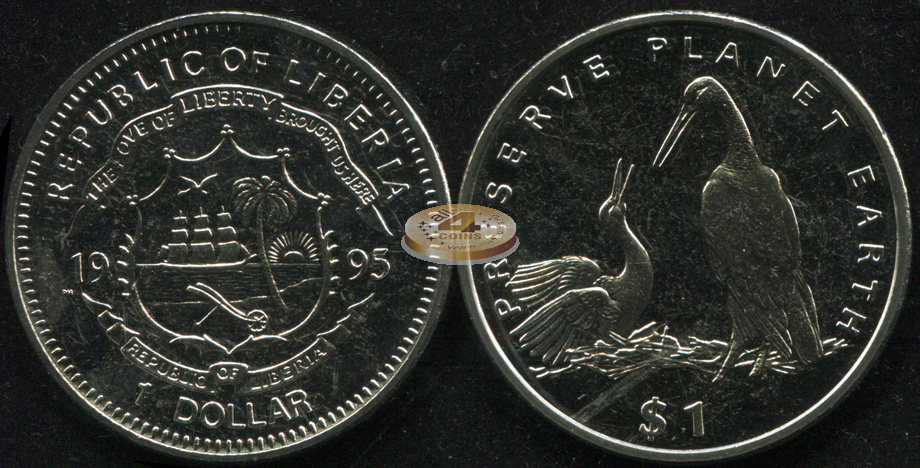 Либерия. 1 доллар. 1995 (Unc)