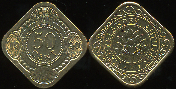 Нидерландские антиллы. 50 центов. 1990 (Unc)