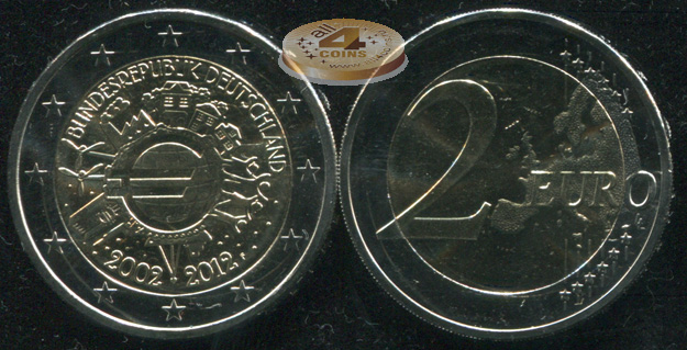 Германия. 2 евро. 2012.F (Unc. Биметалл)