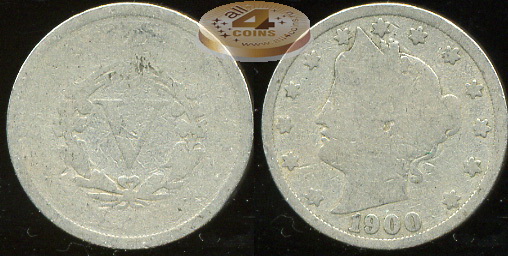 США. 5 центов. 1900 (aG)