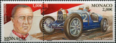 Монако. 2024. Легендарные пилоты Формулы-1. Луи Широн (Сцепка. MNH OG)