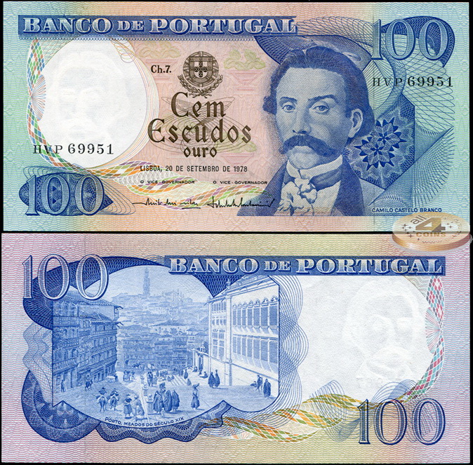 Португалия. 100 эскудо (Unc) 1978