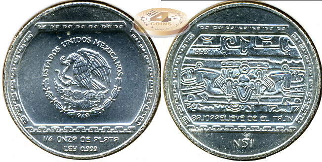 Мексика. 1 новое песо. 1993 (Unc. Серебро)