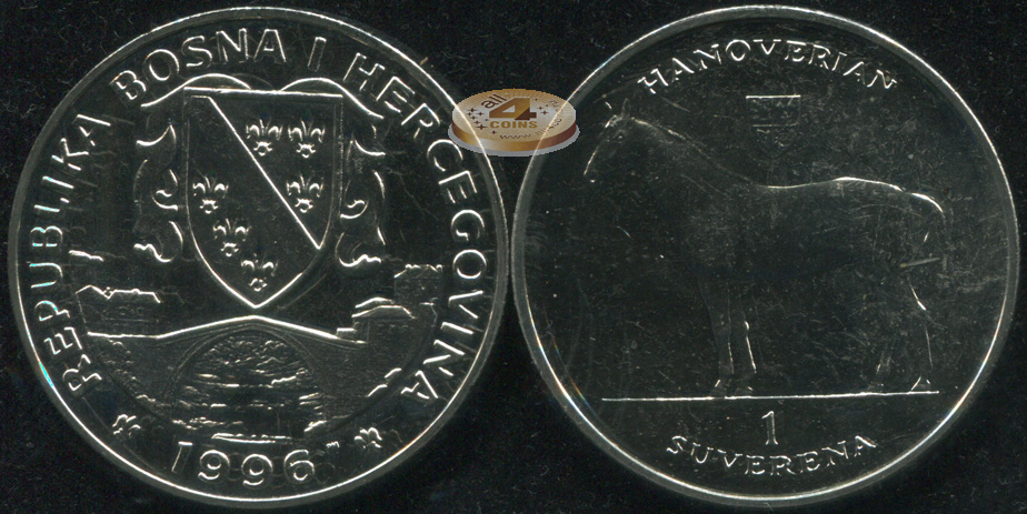 Босния и Герцеговина. 1 суверен. 1996 (Unc)