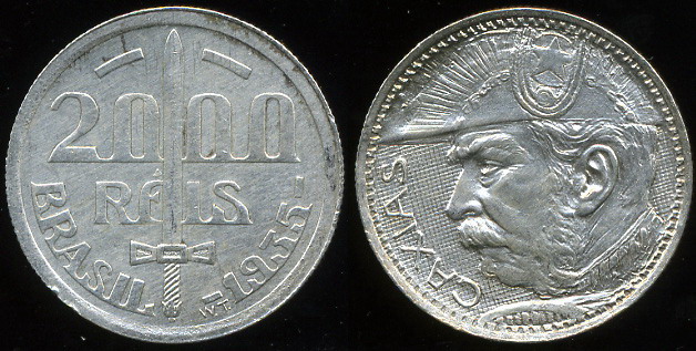 Бразилия. 2000 рейс. 1935 (aUnc. Серебро)