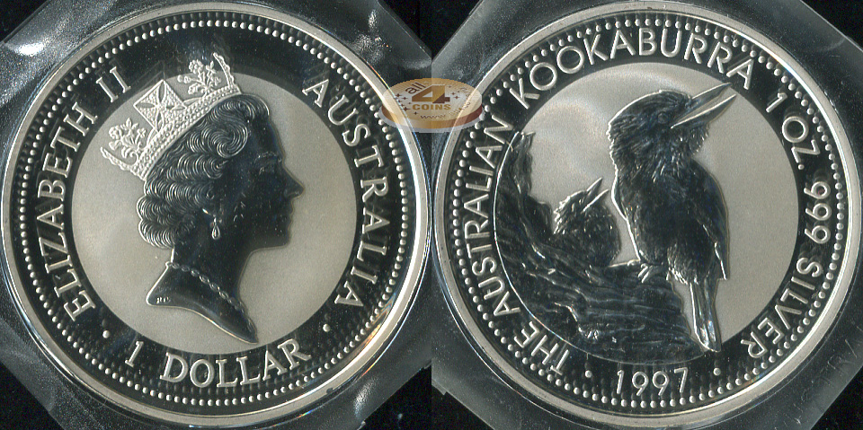 Австралия. 1 доллар. 1997 (Frosted Unc. Серебро)