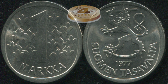 Финляндия. 1 марка. 1977 (Unc)