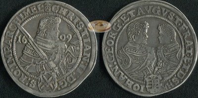 Германия (Саксония). 1 талер. 1609 HR (VF. Серебро)