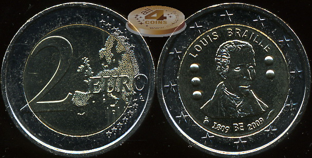 Бельгия. 2 евро. 2009 (Unc. Биметалл) 