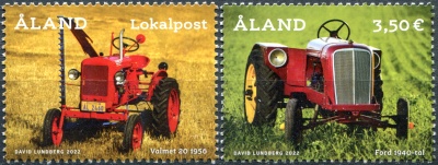 Аландские острова. 2022. Устаревшие тракторы (Серия Почтовых марок. MNH OG)