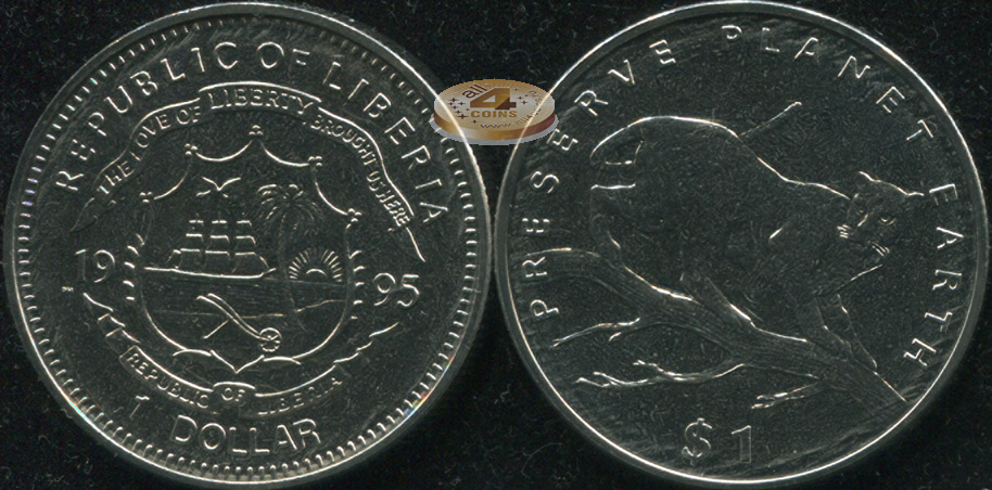 Либерия. 1 доллар. 1995 (Unc)