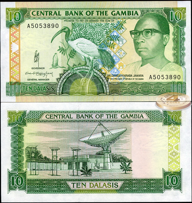 Гамбия. 10 даласи (Unc) 1991-95