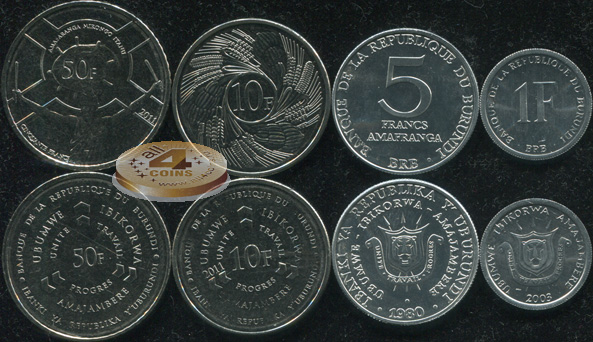 Бурунди. Набор №3 (4 монеты) 1980-2011