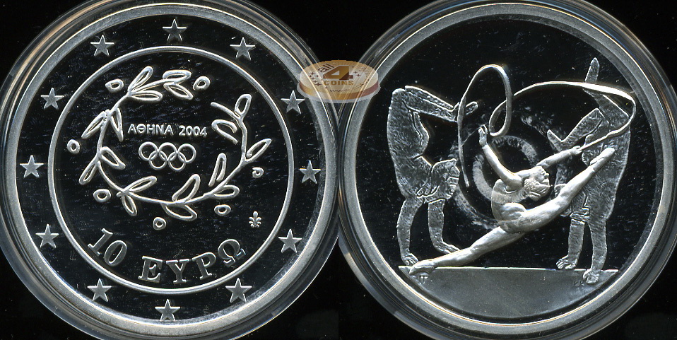 Греция. 10 евро. 2003 (Proof. Серебро)
