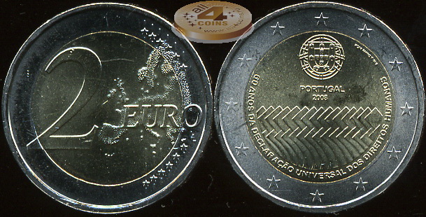 Португалия. 2 евро. 2008 (Unc. Биметалл)