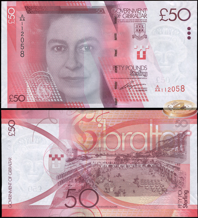 Гибралтар. 50 фунтов (Unc) 2010