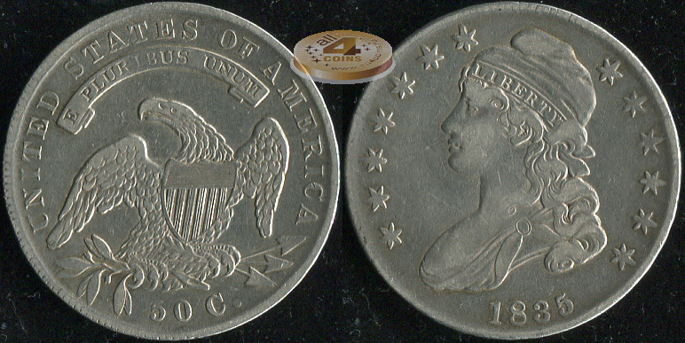 США. 1/2 доллара. 1835 (VF. Серебро)