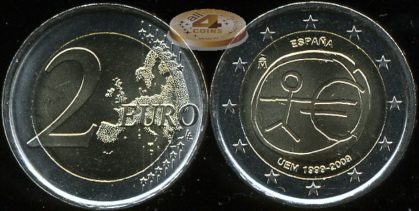 Испания. 2 евро. 2009 (Unc. Биметалл)