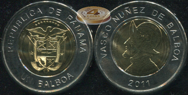 Панама. 1 бальбоа. 2011 (Unc. Биметалл)