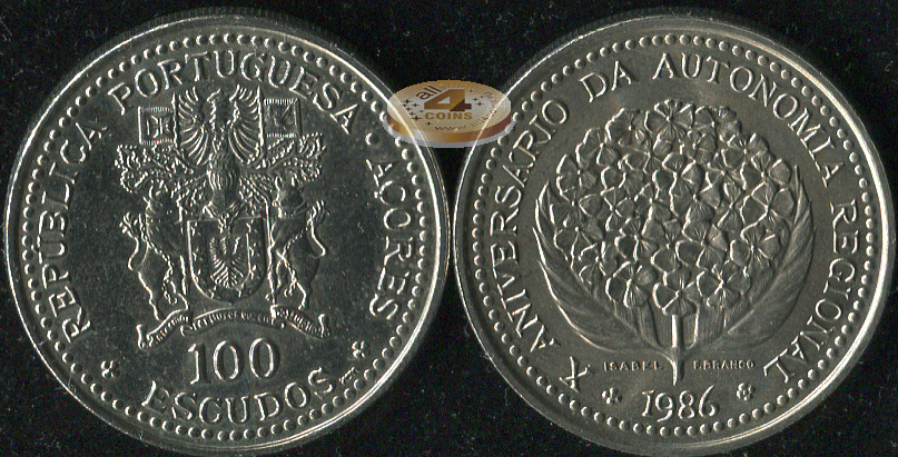 Азорские о-ва. 100 эскудо. 1986 (Unc)