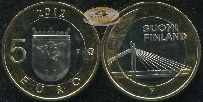Финляндия. 5 евро. 2012 (Unc. Биметалл)