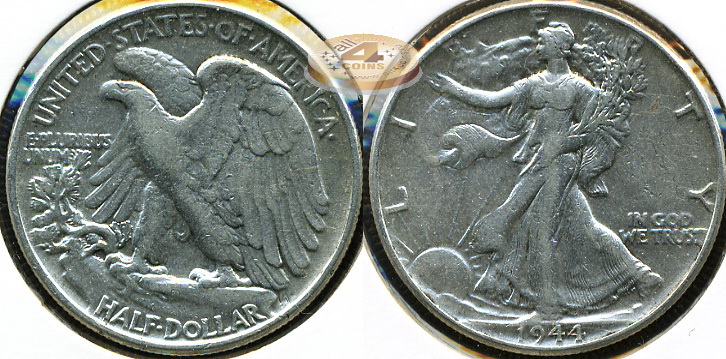 США. 1/2 доллара. 1944 (VF. Серебро)