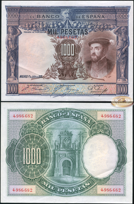 Испания. 1000 песет (aUnc) 1925