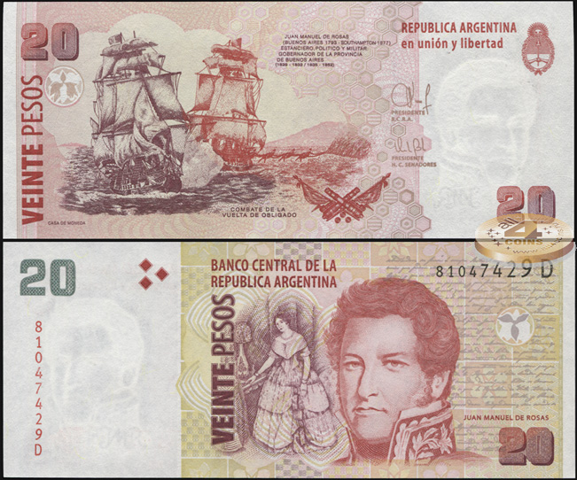 Аргентина. 20 песо (Unc) 2014