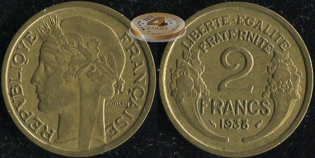 Франция. 2 франка. 1936 (XF)