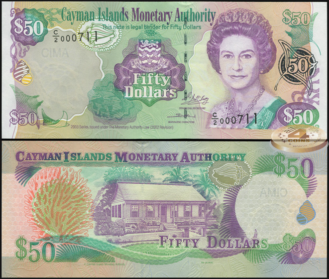 Каймановы о-ва. 50 долларов (Unc) 2007