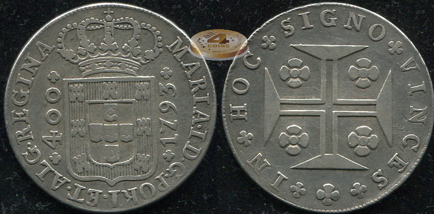 Португалия. 400 рейс. 1793 (VF. Серебро)