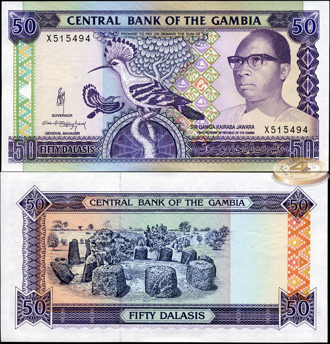 Гамбия. 50 даласи (Unc) 1989-95
