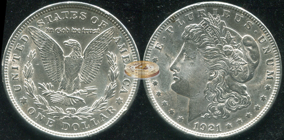 США. 1 доллар. 1921 (XF+. Серебро)