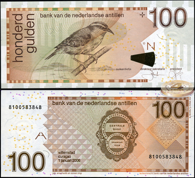 Нидерландские Антильские о-ва. 100 гульденов (Unc) 2006