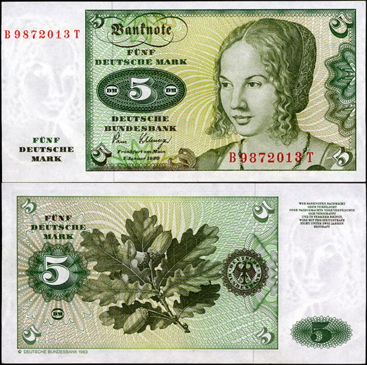 Германия (ФРГ). 5 марок (Unc) 1980