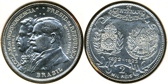 Бразилия. 2000 рейс. 1922 (Серебро)