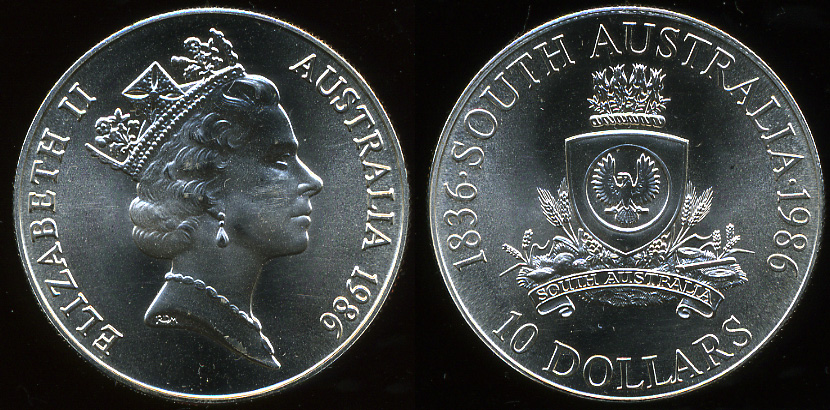 Австралия. 10 долларов. 1986 (Unc. Серебро)