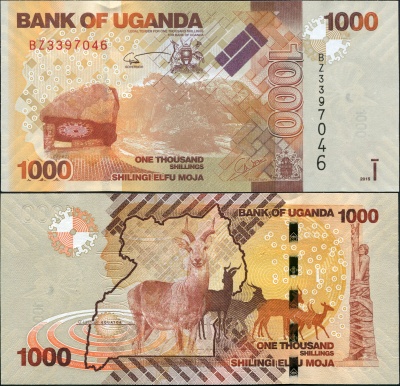 Уганда. 1000 шиллингов (Unc) 2015
