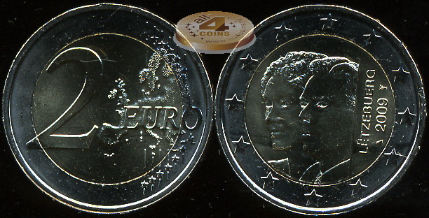 Люксембург. 2 евро. 2009 (Unc. Биметалл)