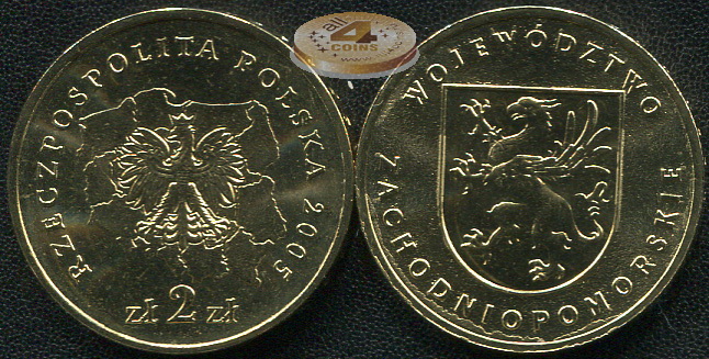 Польша. 2 злотых. 2005 (Unc)