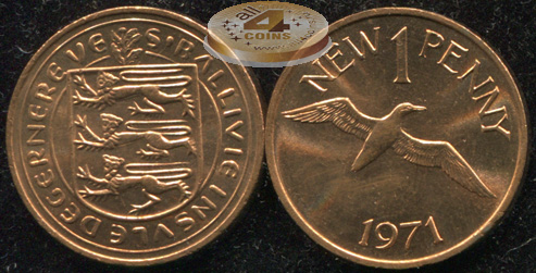 Гернси. 1 новый пенни. 1971 (Unc)