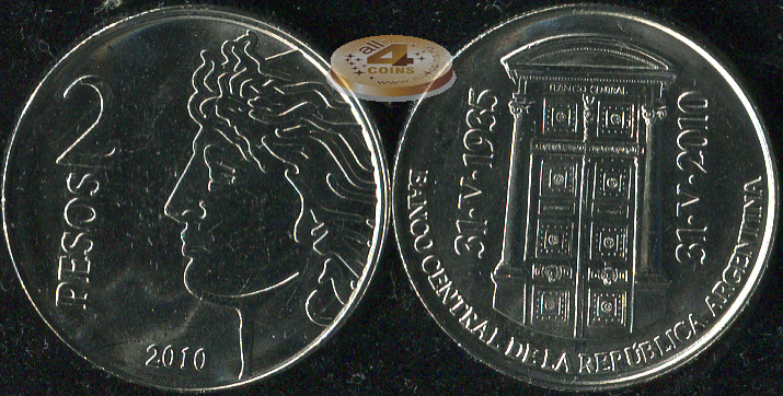 Аргентина. 2 песо. 2010 (Unc)