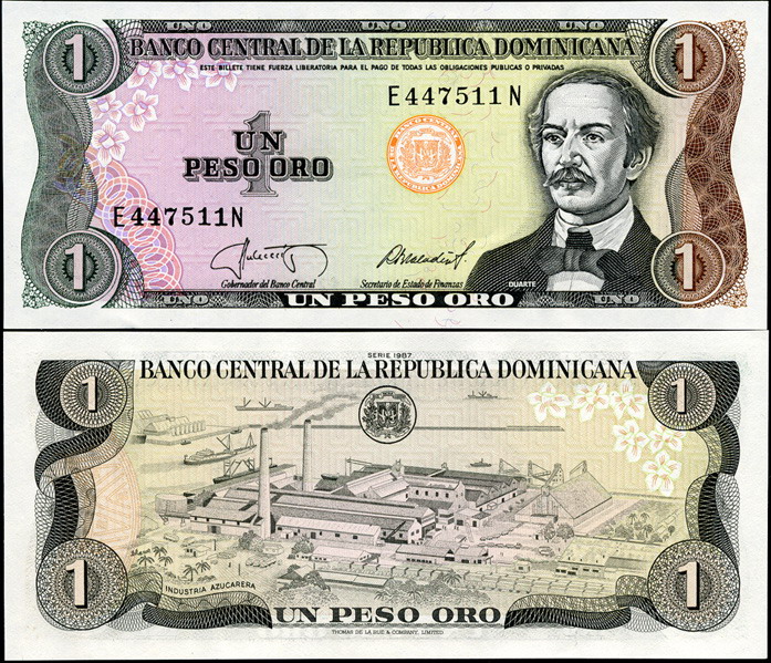 Доминиканская республика. 1 песо оро (Unc) 1987